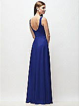 Rear View Thumbnail - Cobalt Blue Scoop Neck Tank Strap Chiffon Maxi Dress