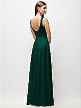 Rear View Thumbnail - Hunter Green Scoop Neck Tank Strap Chiffon Maxi Dress