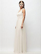 Side View Thumbnail - Ivory Scoop Neck Tank Strap Chiffon Maxi Dress