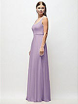 Side View Thumbnail - Pale Purple Scoop Neck Tank Strap Chiffon Maxi Dress