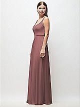 Side View Thumbnail - Rosewood Scoop Neck Tank Strap Chiffon Maxi Dress