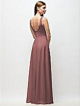 Rear View Thumbnail - Rosewood Scoop Neck Tank Strap Chiffon Maxi Dress