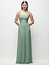 Front View Thumbnail - Seagrass Scoop Neck Tank Strap Chiffon Maxi Dress