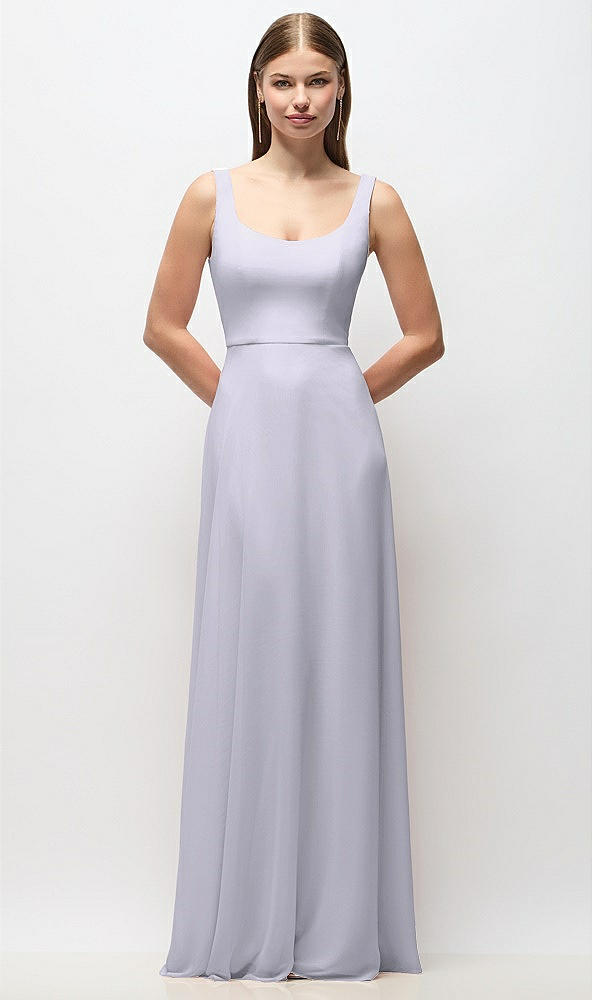 Front View - Silver Dove Scoop Neck Tank Strap Chiffon Maxi Dress