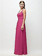 Side View Thumbnail - Tea Rose Scoop Neck Tank Strap Chiffon Maxi Dress
