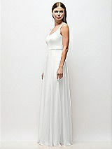 Side View Thumbnail - White Scoop Neck Tank Strap Chiffon Maxi Dress