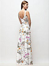 Rear View Thumbnail - Butterfly Botanica Ivory Scoop Neck Tank Strap Floral Chiffon Maxi Dress