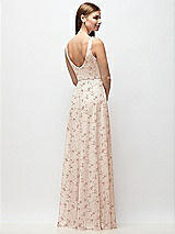 Rear View Thumbnail - Coquette Floral Print Scoop Neck Tank Strap Floral Chiffon Maxi Dress