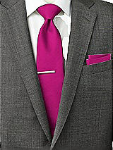 Rear View Thumbnail - Cerise Peau de Soie Pocket Squares by After Six