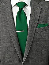 Rear View Thumbnail - Pine Green Peau de Soie Pocket Squares by After Six