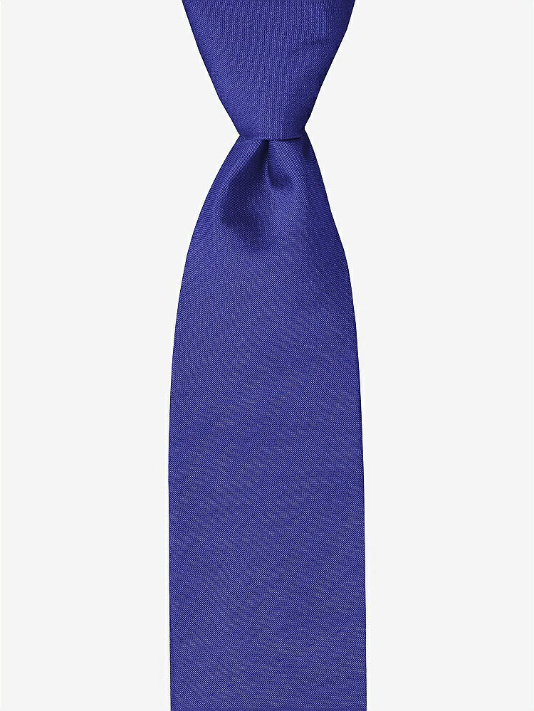 Front View - Electric Blue Peau de Soie Boy's 50" Necktie by After Six