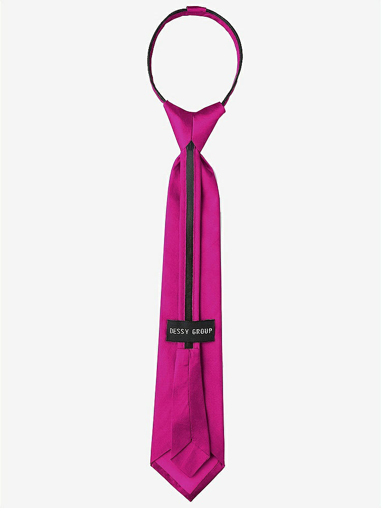 Back View - Cerise Peau de Soie Boy's 14" Zip Necktie by After Six