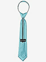 Rear View Thumbnail - Aquamarine Peau de Soie Boy's 14" Zip Necktie by After Six