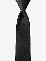 Front View Thumbnail - Black Peau de Soie Boy's 14" Zip Necktie by After Six