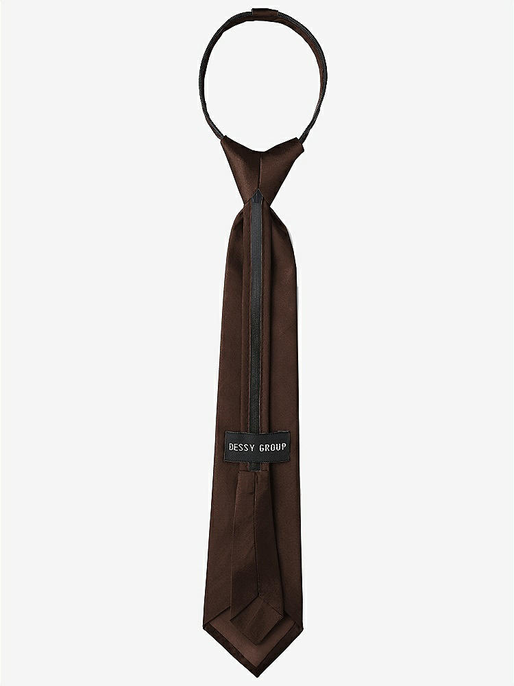 Back View - Brownie Peau de Soie Boy's 14" Zip Necktie by After Six