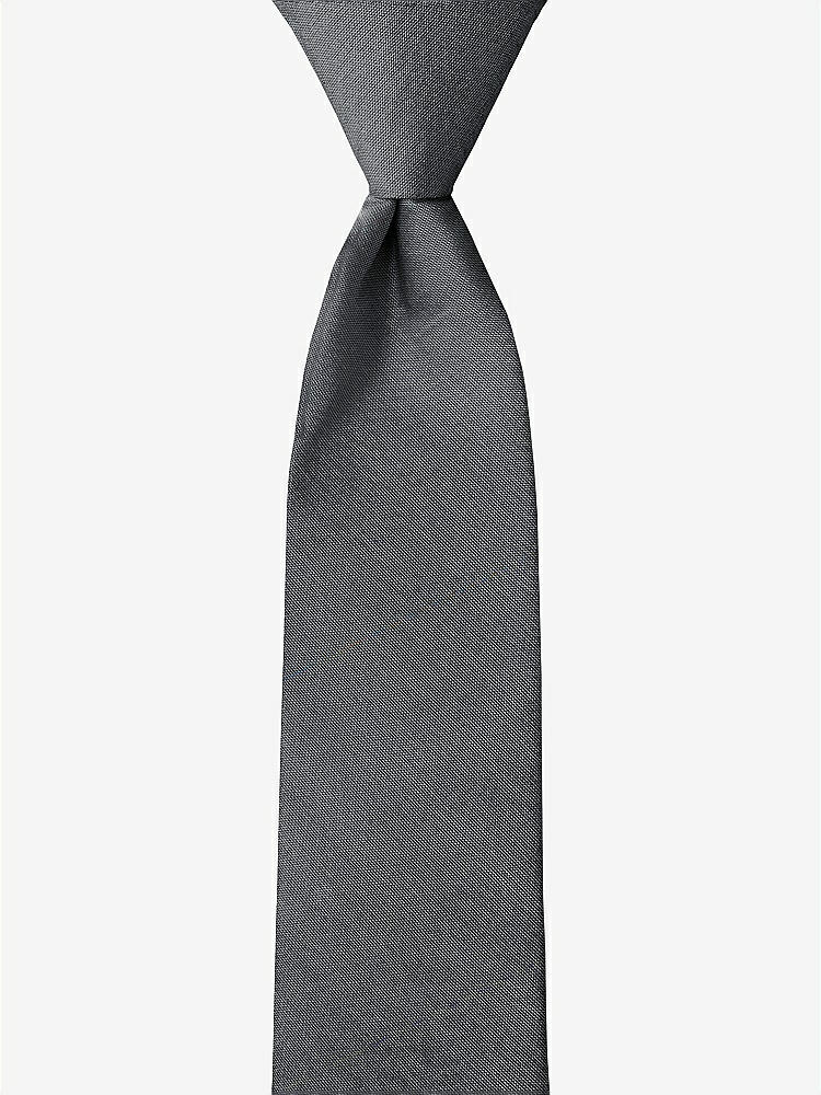 Front View - Ebony Peau de Soie Boy's 14" Zip Necktie by After Six