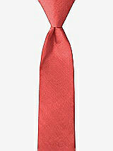 Front View Thumbnail - Perfect Coral Peau de Soie Boy's 14" Zip Necktie by After Six