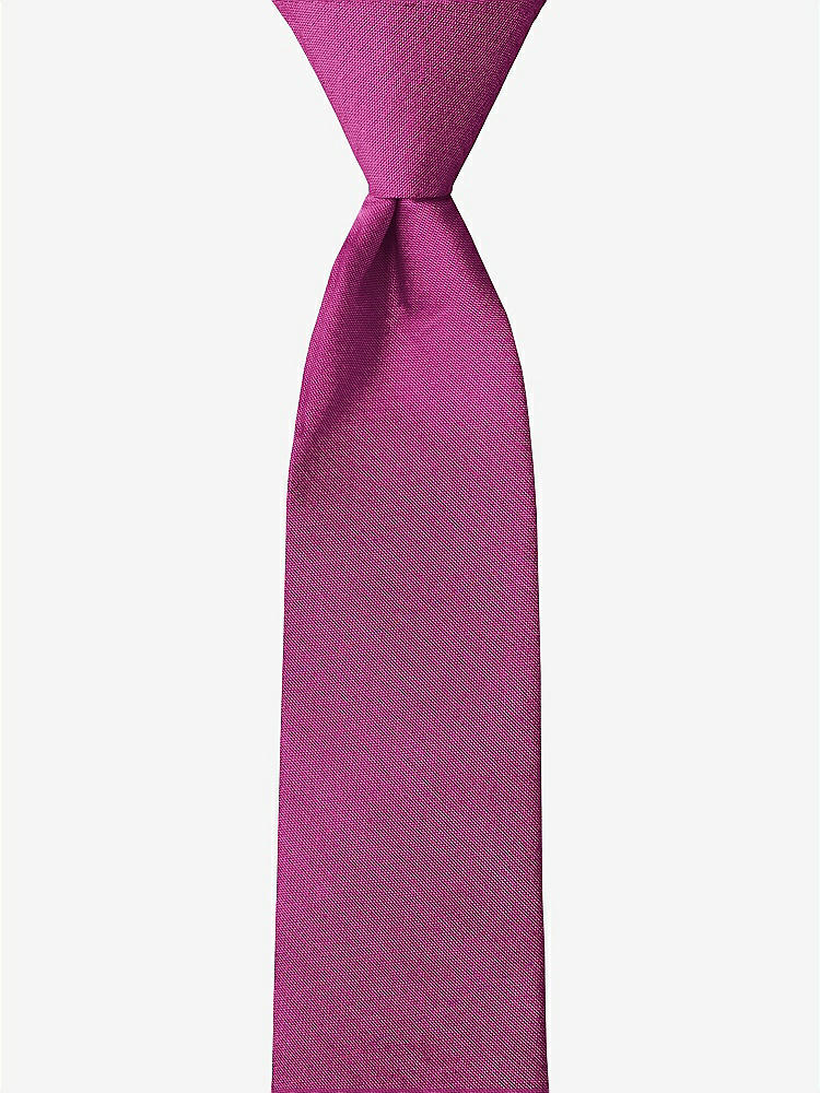 Front View - Fruit Punch Peau de Soie Boy's 14" Zip Necktie by After Six