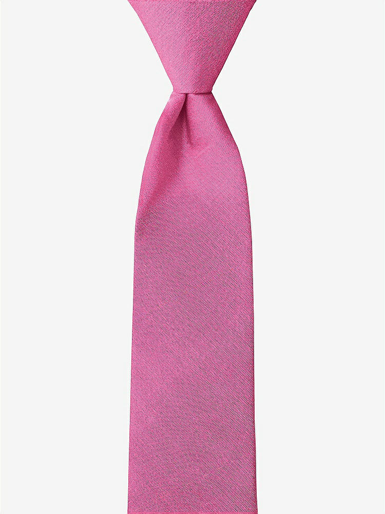 Front View - Strawberry Peau de Soie Boy's 14" Zip Necktie by After Six