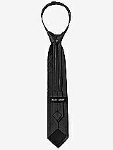 Rear View Thumbnail - Black Dupioni Boy's 14" Zip Necktie by After Six