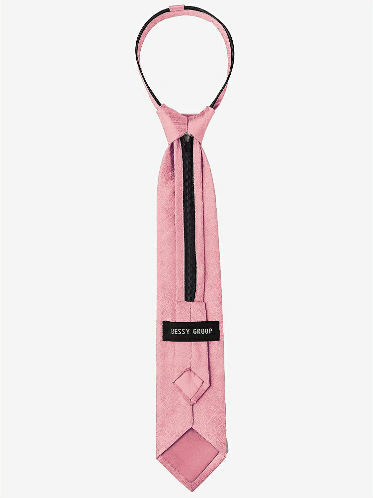 Back View - Papaya Dupioni Boy's 14" Zip Necktie by After Six