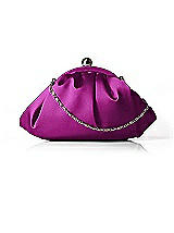 Rear View Thumbnail - Persian Plum Gathered Satin Clutch