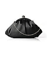 Rear View Thumbnail - Black Gathered Satin Clutch