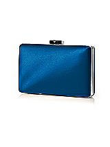 Front View Thumbnail - Cerulean Matte Satin Pill Box Clutch