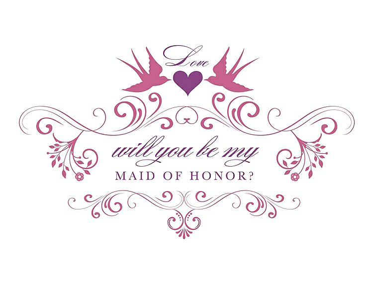 Front View - Pretty In Pink & Orchid Will You Be My Maid of Honor Card - Classic