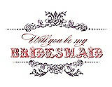 Front View Thumbnail - Smashing & Perfect Coral Will You Be My Bridesmaid Card - Vintage