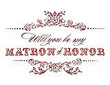 Front View Thumbnail - Papaya & Perfect Coral Will You Be My Matron of Honor Card - Vintage