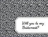 Front View Thumbnail - Midnight Navy & Ebony Will You Be My Bridesmaid Card - Petal