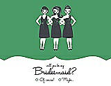 Front View Thumbnail - Juniper & Ebony Will You Be My Bridesmaid Card - Girls Checkbox