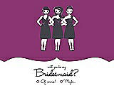 Front View Thumbnail - Persian Plum & Ebony Will You Be My Bridesmaid Card - Girls Checkbox