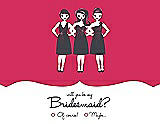 Front View Thumbnail - Pantone Honeysuckle & Ebony Will You Be My Bridesmaid Card - Girls Checkbox