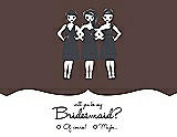 Front View Thumbnail - Drift Wood & Ebony Will You Be My Bridesmaid Card - Girls Checkbox