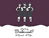 Front View Thumbnail - Italian Plum & Ebony Will You Be My Bridesmaid Card - Girls Checkbox