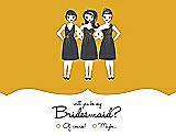 Front View Thumbnail - Mango & Ebony Will You Be My Bridesmaid Card - Girls Checkbox