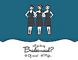 Front View Thumbnail - Mosaic & Ebony Will You Be My Bridesmaid Card - Girls Checkbox