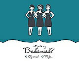 Front View Thumbnail - Niagara & Ebony Will You Be My Bridesmaid Card - Girls Checkbox