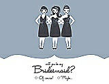 Front View Thumbnail - Platinum & Ebony Will You Be My Bridesmaid Card - Girls Checkbox