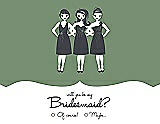 Front View Thumbnail - Sage & Ebony Will You Be My Bridesmaid Card - Girls Checkbox