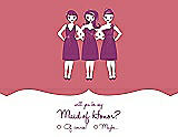 Front View Thumbnail - Papaya & Persian Plum Will You Be My Maid of Honor Card - Girls Checkbox