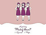 Front View Thumbnail - Rose - PANTONE Rose Quartz & Persian Plum Will You Be My Maid of Honor Card - Girls Checkbox