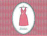 Front View Thumbnail - Nectar & Pantone Turquoise Will You Be My Bridesmaid Card - Dress