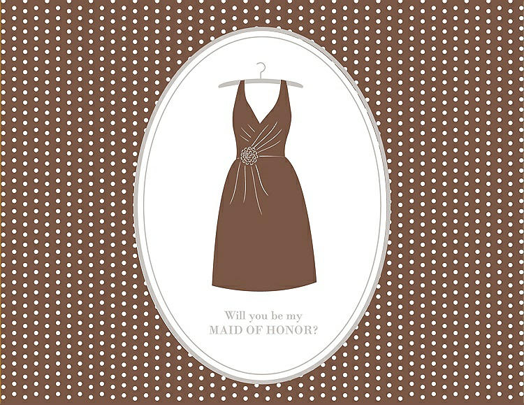 Front View - Almond & Oyster Will You Be My Maid of Honor Card - Dress