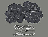 Front View Thumbnail - Ebony & Charcoal Gray Will You Be My Bridesmaid Card - Flowers