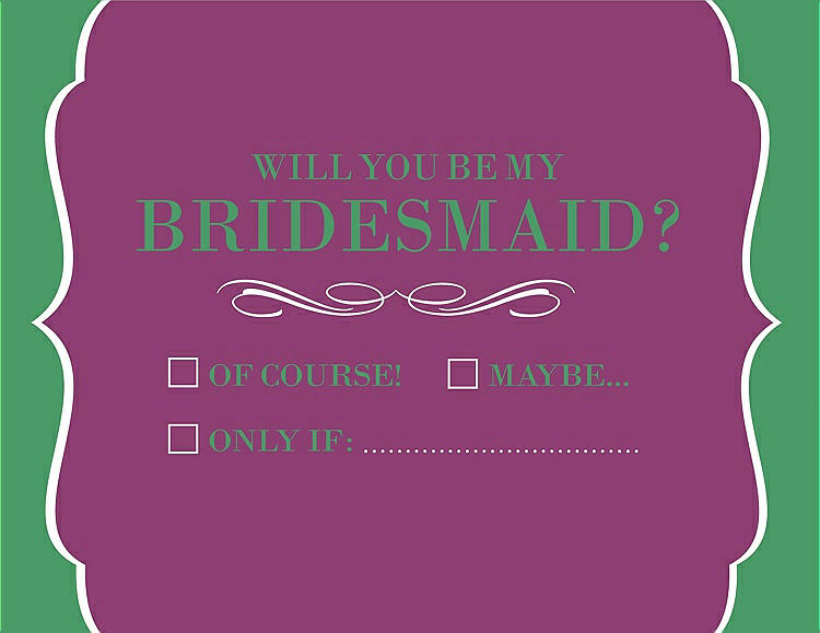 Front View - Sugar Plum & Juniper Will You Be My Bridesmaid Card - Checkbox