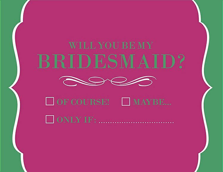 Front View - Tutti Frutti & Juniper Will You Be My Bridesmaid Card - Checkbox