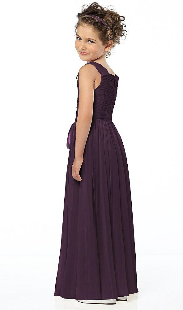 Back View - Aubergine Flower Girl Style FL4033